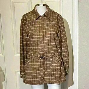 Vintage 70s John Meyer Clasp Coat Jacket Wool Point Collar Womens Size Medium